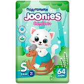 Подгузники Comfort + S 3-6 кг 64 штуки Joonies 94079 1